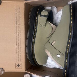 Dr. Martens Muted Olive ZebZag Mule
